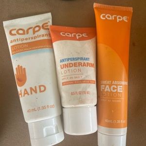 lot of 3 carpe sweat control items